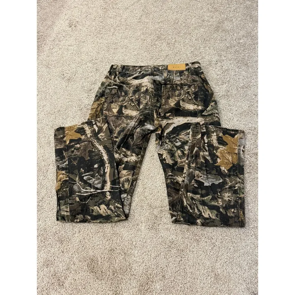 MNML Men’s Unisex Camo Cargo Pants Size 29 Y2K Baggy Utility Streetwear